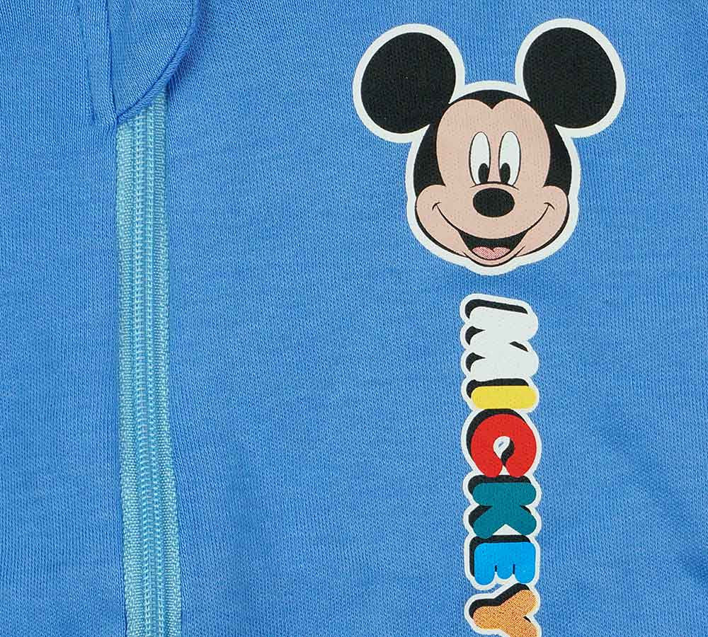 Hosszú ujjú, elöl cipzáras overálos pizsama Mickey mintával-1