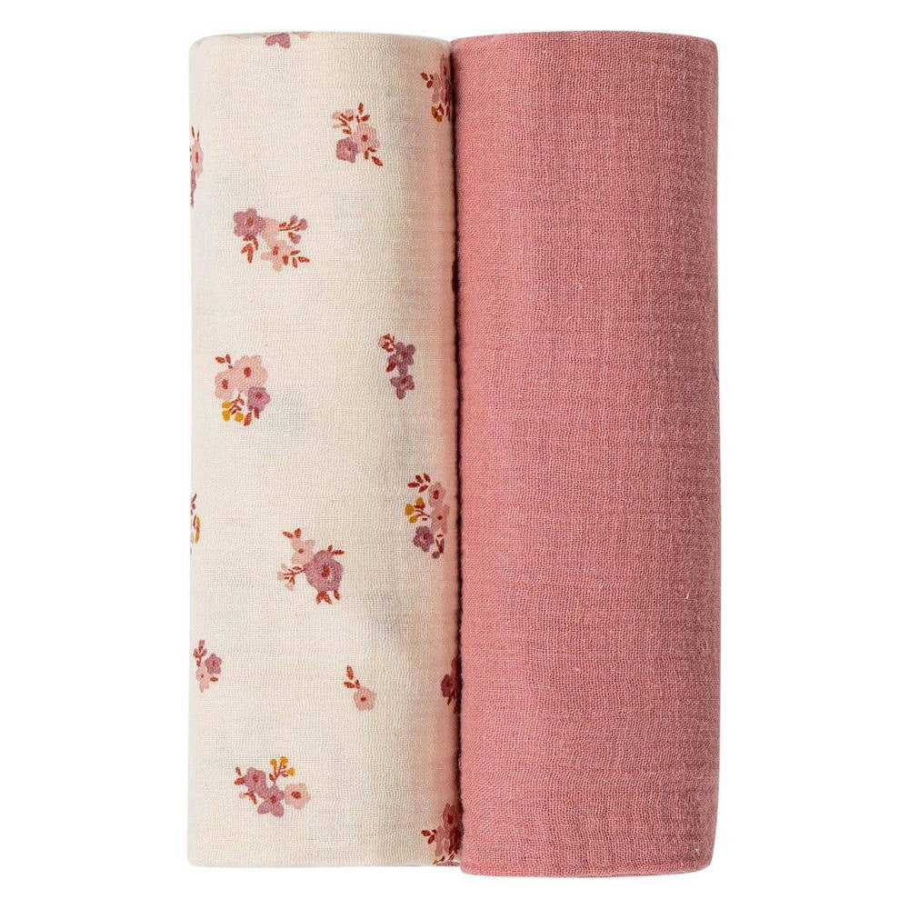 Bubaba muslin pelenka 70x70 cm (2 db)-pink/beige-0