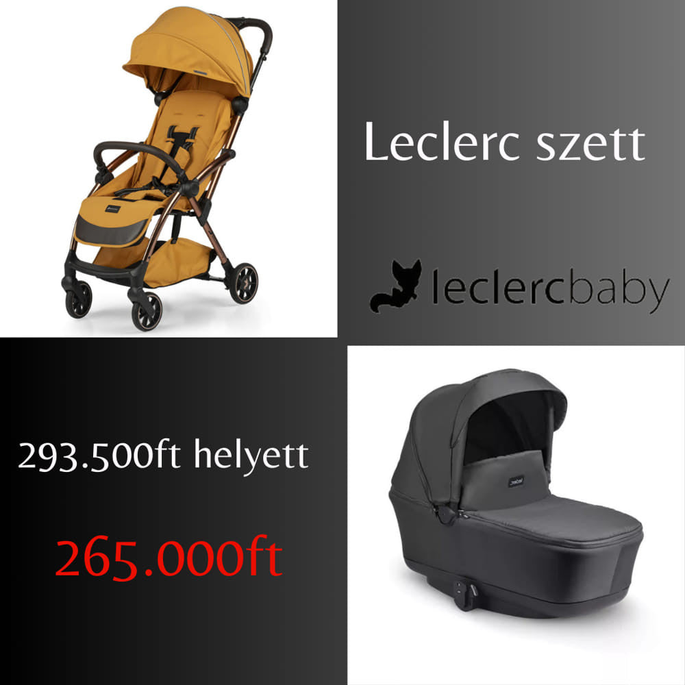 Leclerc Influencer Air könnyű sport babakocsi + fekete mózeskosár- Gold Mustard-0