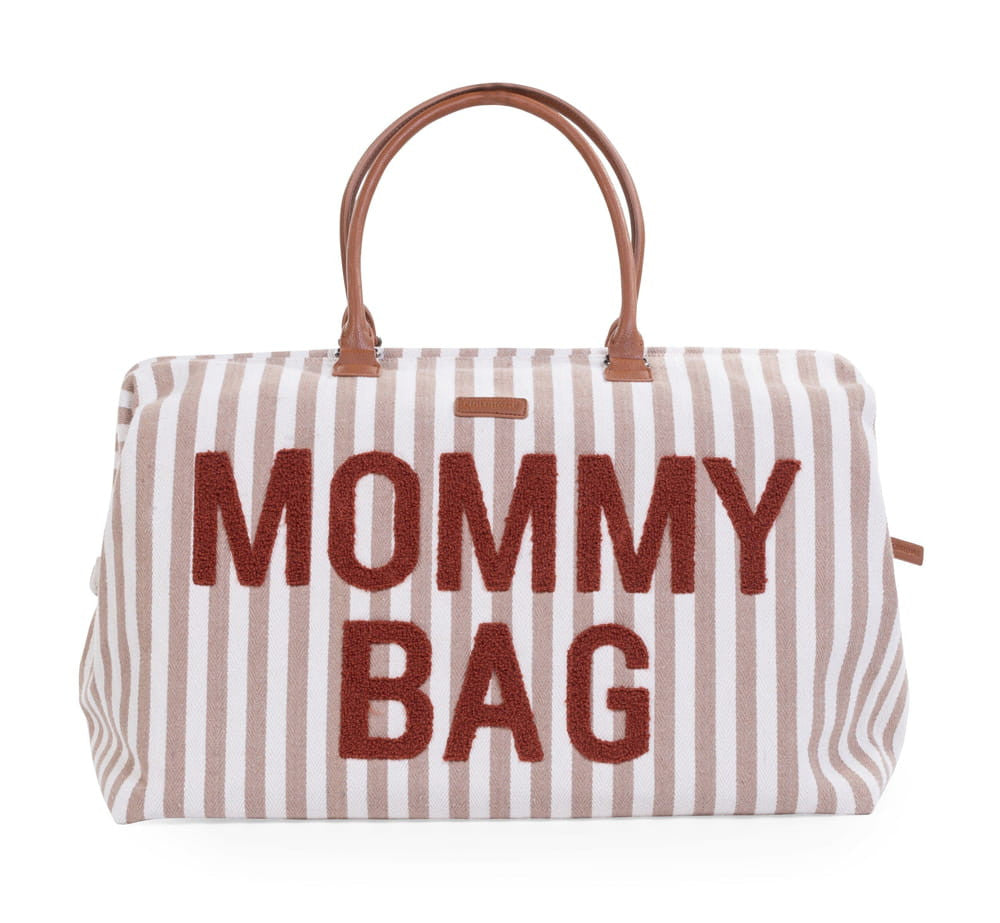 Childhome &quot;Mommy Bag&quot; Táska - terakotta/fehér csíkos-0